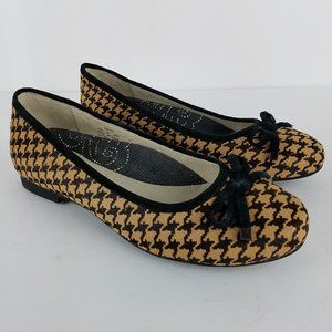 Propet Emma Tan Black Houndstooth Ballet Flats 8.5